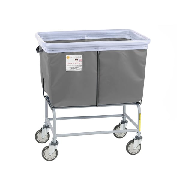 Antimicrobial Elevated Basket Truck, Vinyl, Bumper, 6 Bushel, Gray